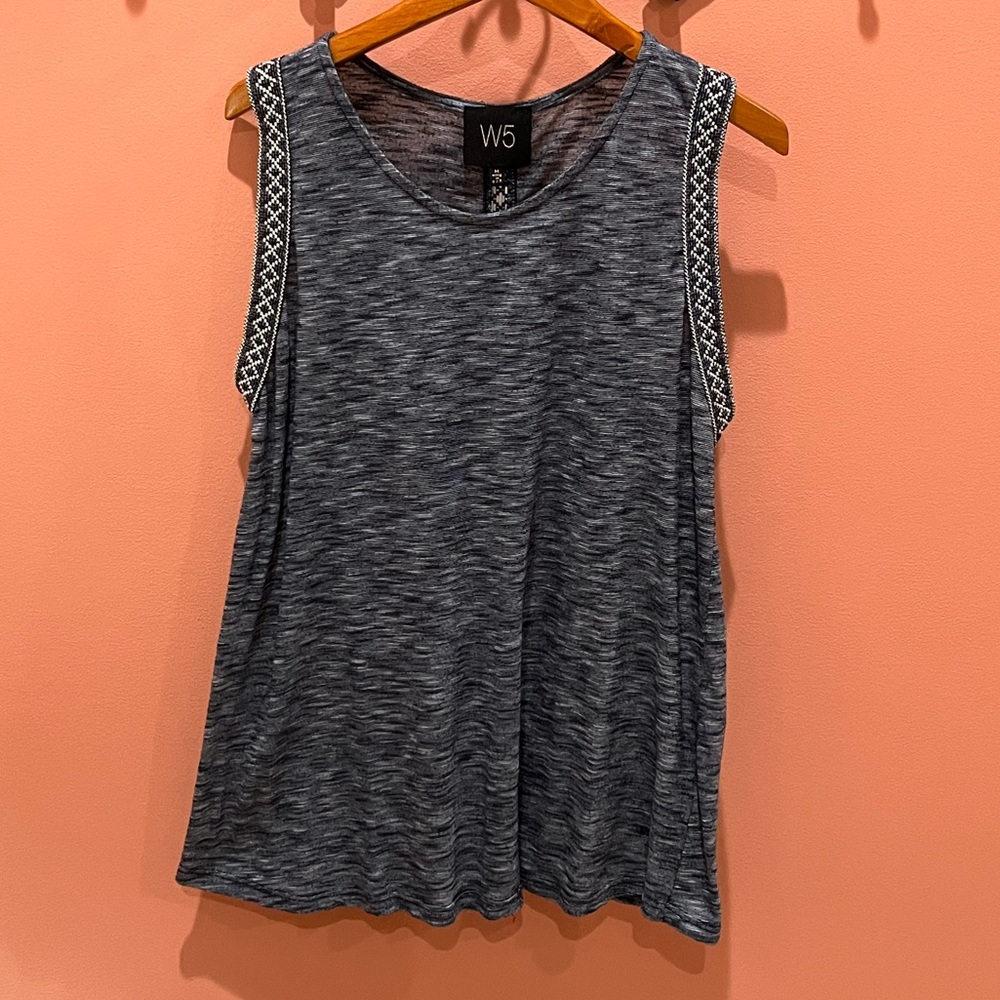 W5 brand, Heather blue tank, size medium